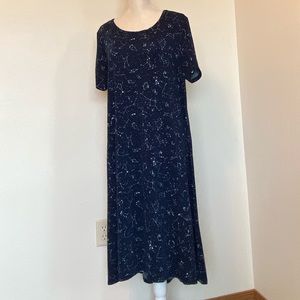 LuLaRoe Carly 2XL Navy & White Constellation Print